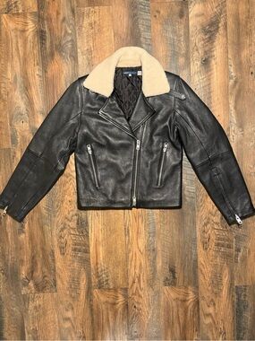 Levi’s Made & Crafted Italian Leather Shearling Moto Jacket XS